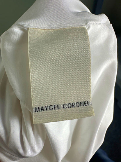 Maygel Coronel White Long-Sleeve Gown UK One Size