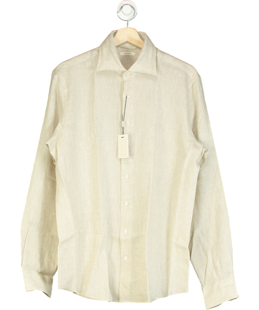 Suitsupply Beige Pure Linen Tailored Fit Shirt UK L