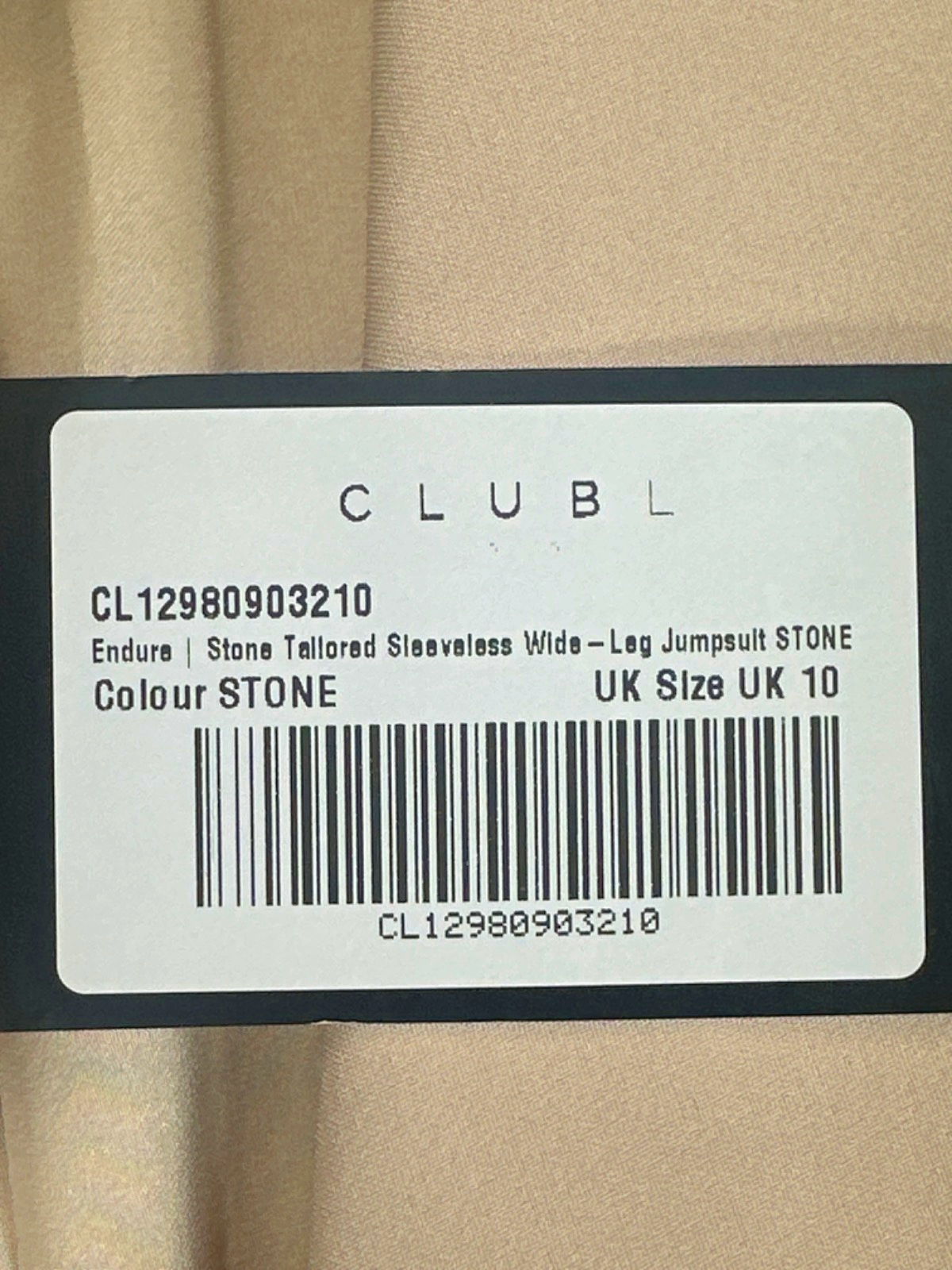 Club L Stone Endura Tailored Sleeveless Wide-Leg Jumpsuit UK 10