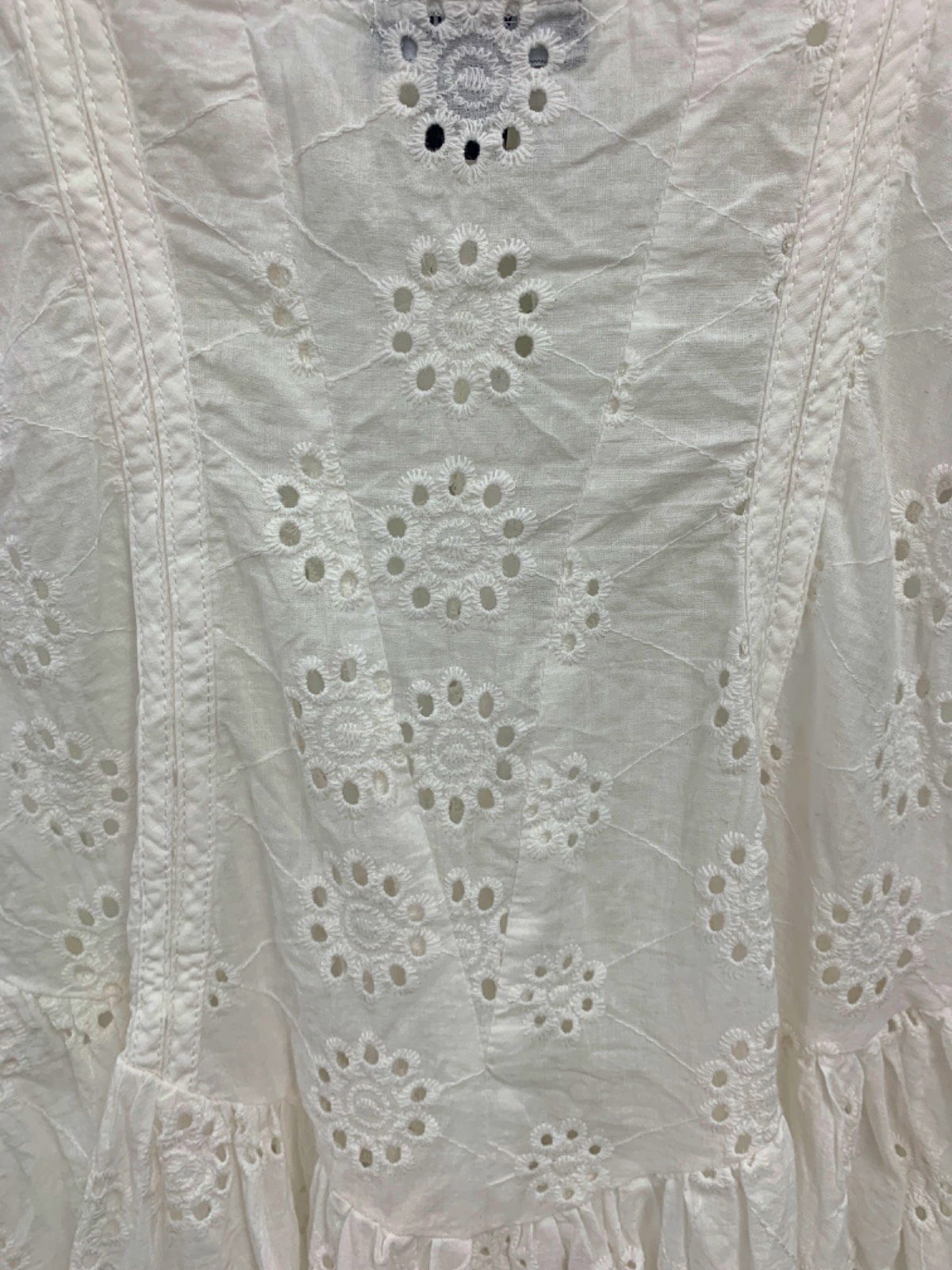 Pretty Little Thing White Eyelet Sundress UK 8