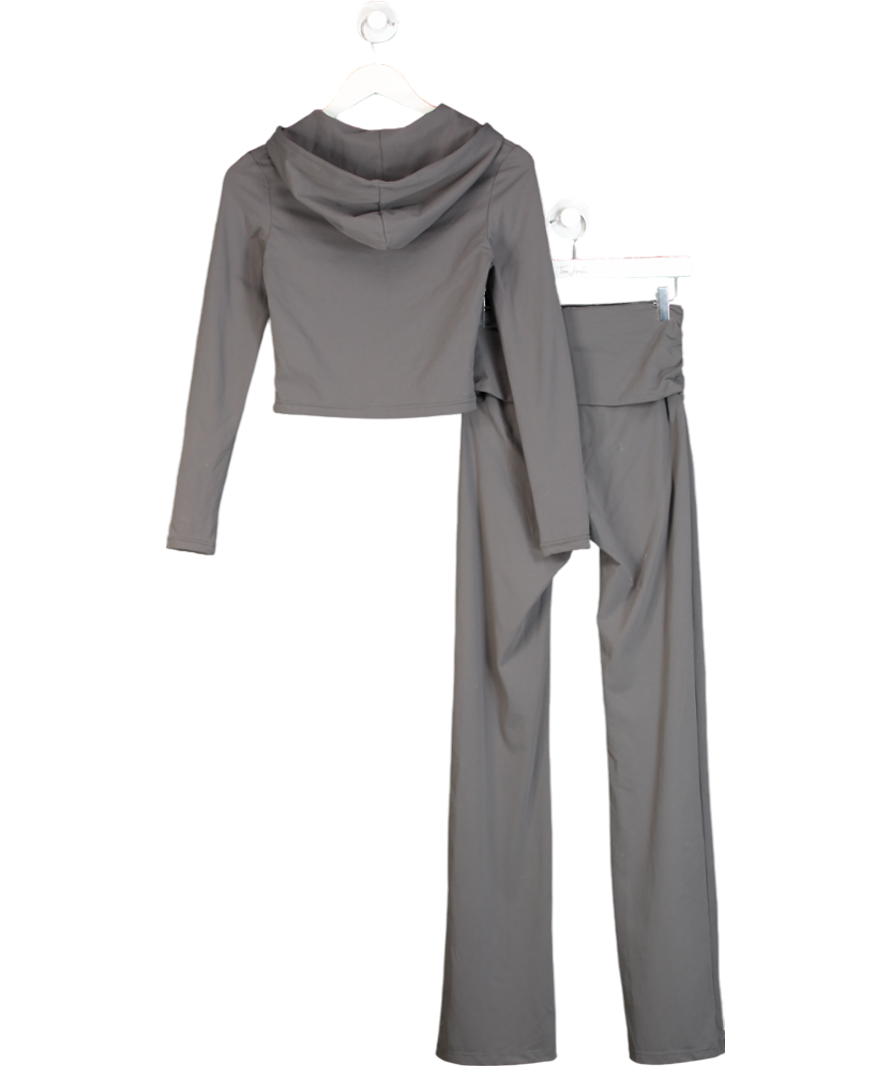 NKD Apparel Grey Zip Cropped Jacket & Flares Set UK XS