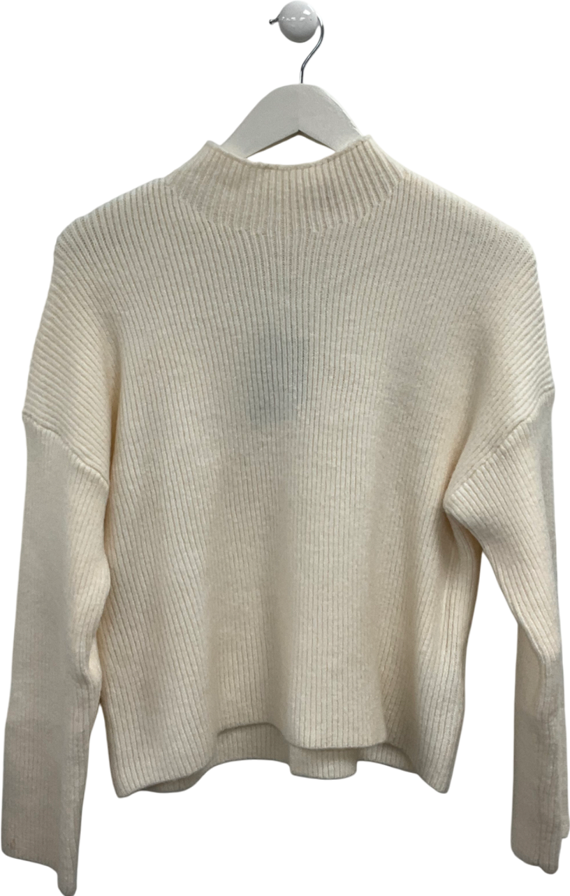 Abercrombie & Fitch Cream Ribbed Knit Jumper UK S