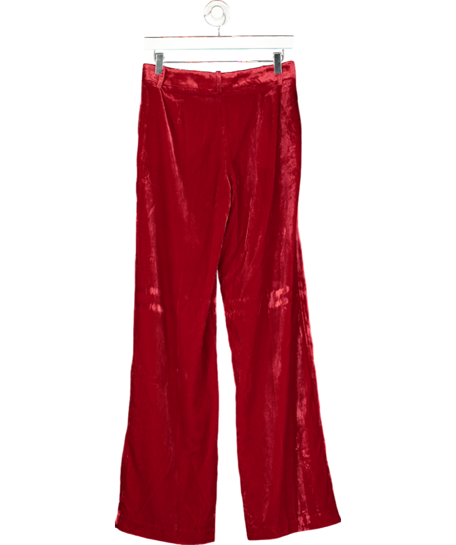 MANGO Red Velvet Suit Trousers UK 8