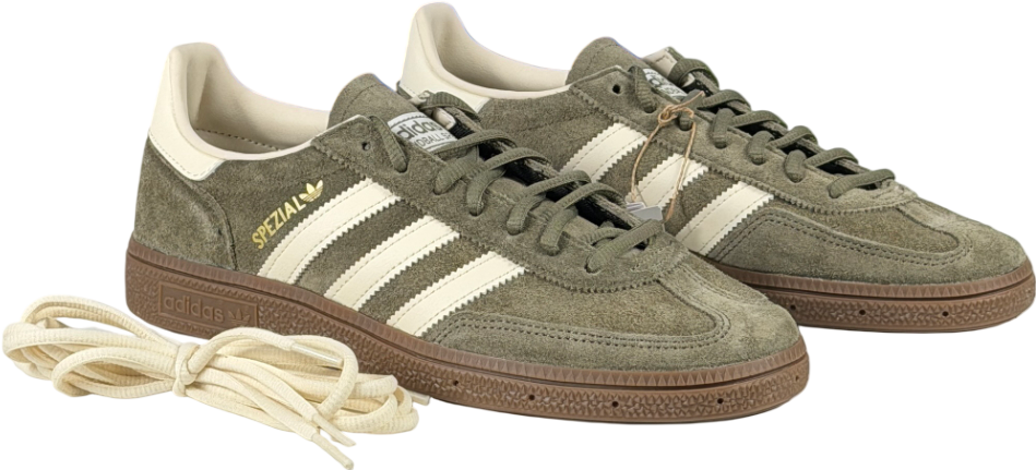 ADIDAS Handball Spezial Trainers Olive Green Strata / Off White / Gum UK 7 EU 40