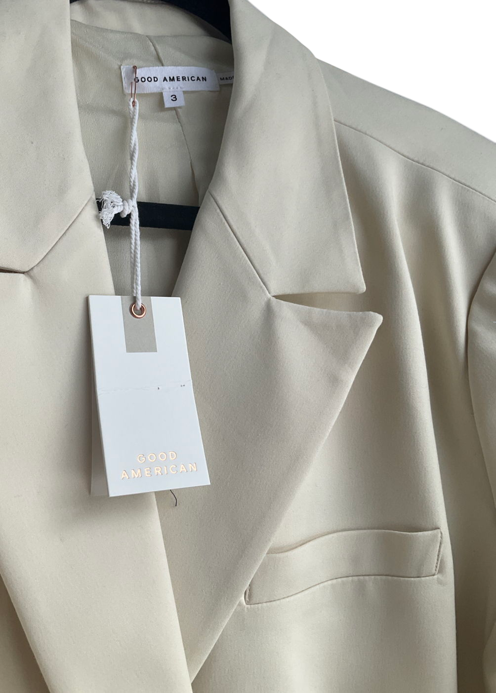 Good American Cream Boss Blazer UK 8