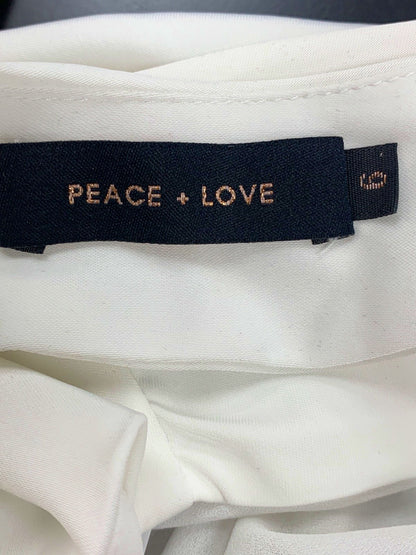 Peace + Love White Cross Strap Halter Bodysuit Size 6