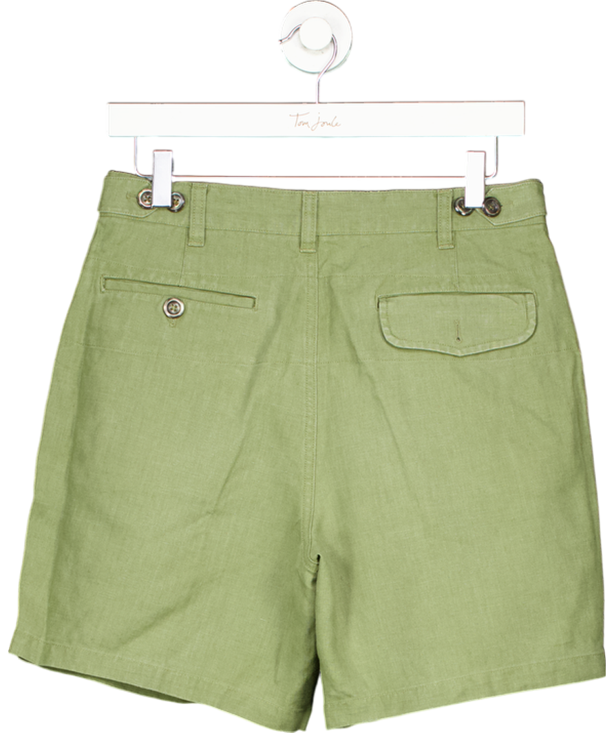 Drakes Green Single Pleat Linen Shorts W31