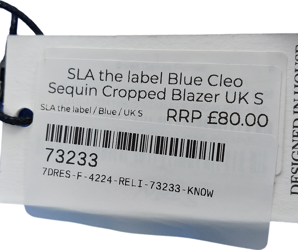 SLA the label Blue Cleo Blazer Dress UK S