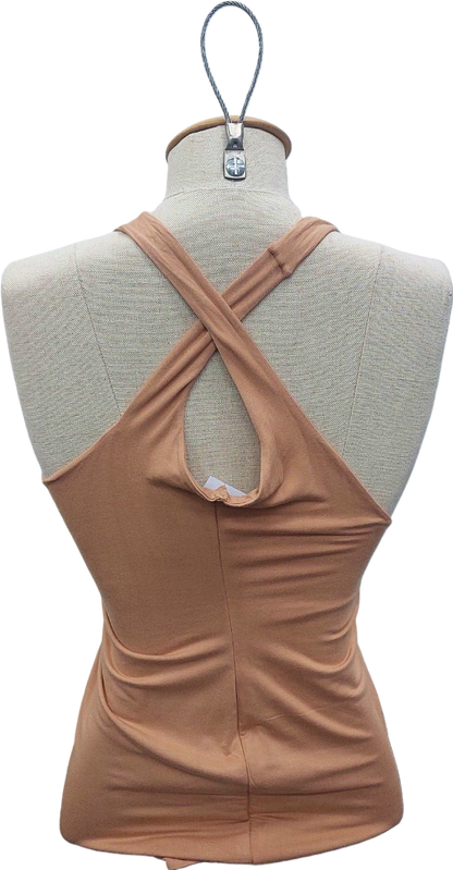 Oh Polly Beige Cross Back TMini dress UK 10