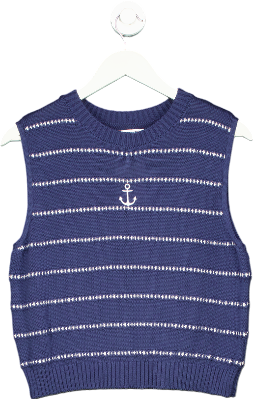 ASOS Navy Striped Knit Vest UK S
