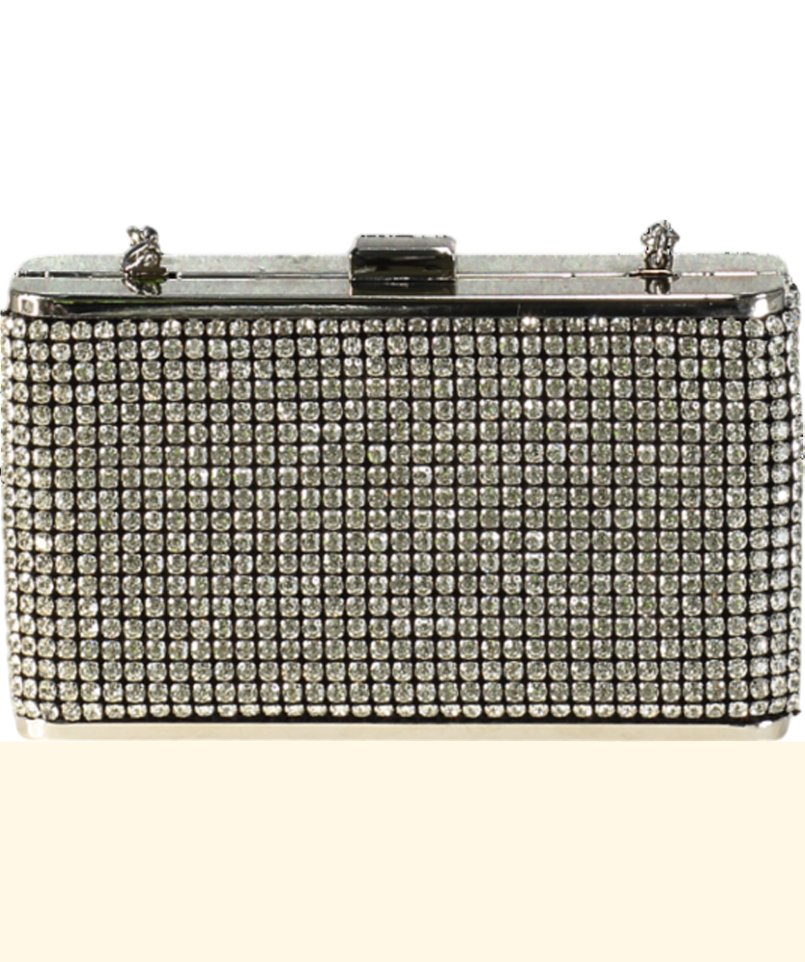 Karen Millen Metallic Rhinestone Clutch Bag