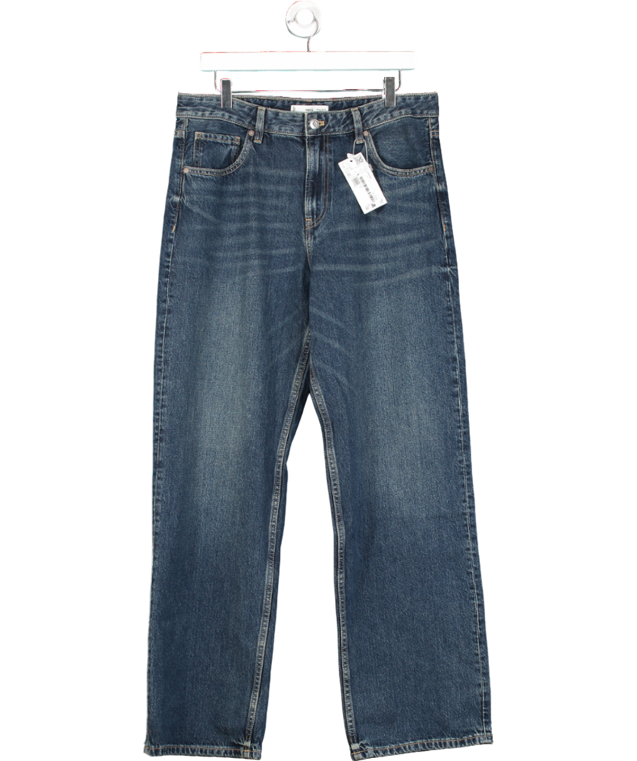 MANGO Blue Miami Medium-rise Straight-fit Jeans UK 14