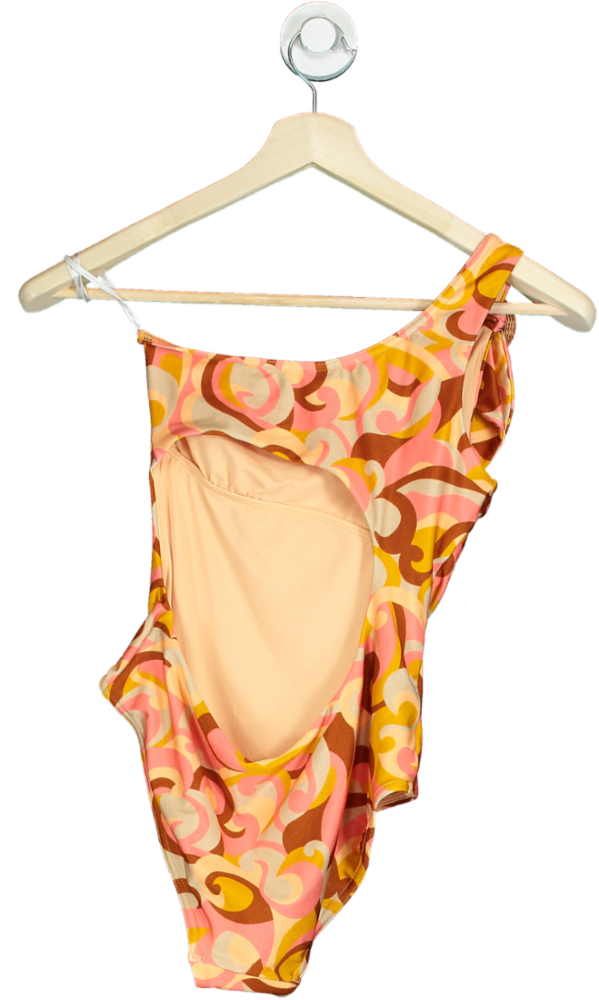 Zimmermann Swirl Mae Buckle Shoulder One-Piece Swimsuit UK 10