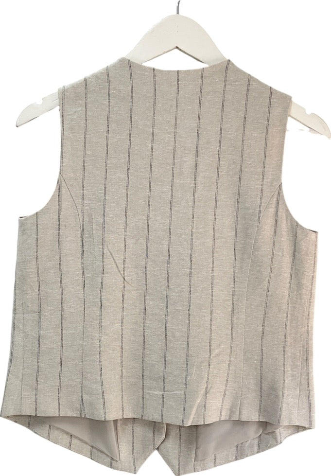 F&F Beige Pinstripe Blazer Top UK 10