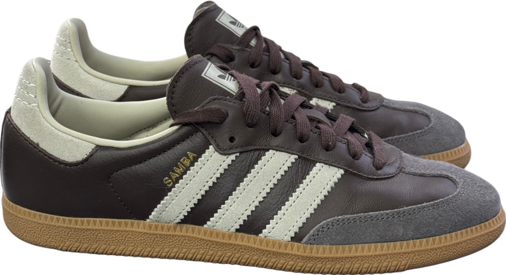 adidas Originals Samba Trainers - Brown / Putty Grey / Gold Metallic UK 7 EU 40 👠