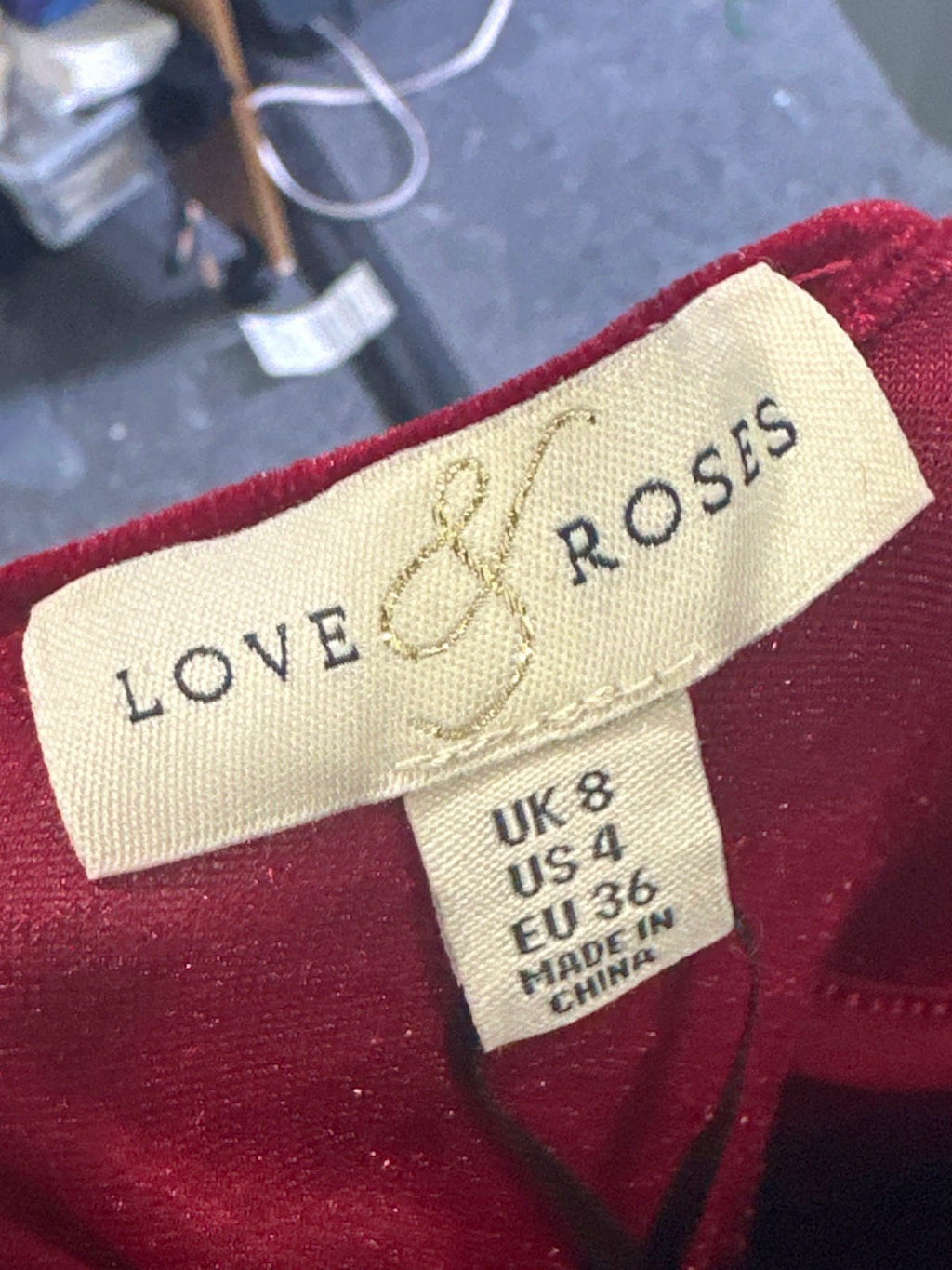 Love & Roses Red Sequin Empire Midi Dress UK 8