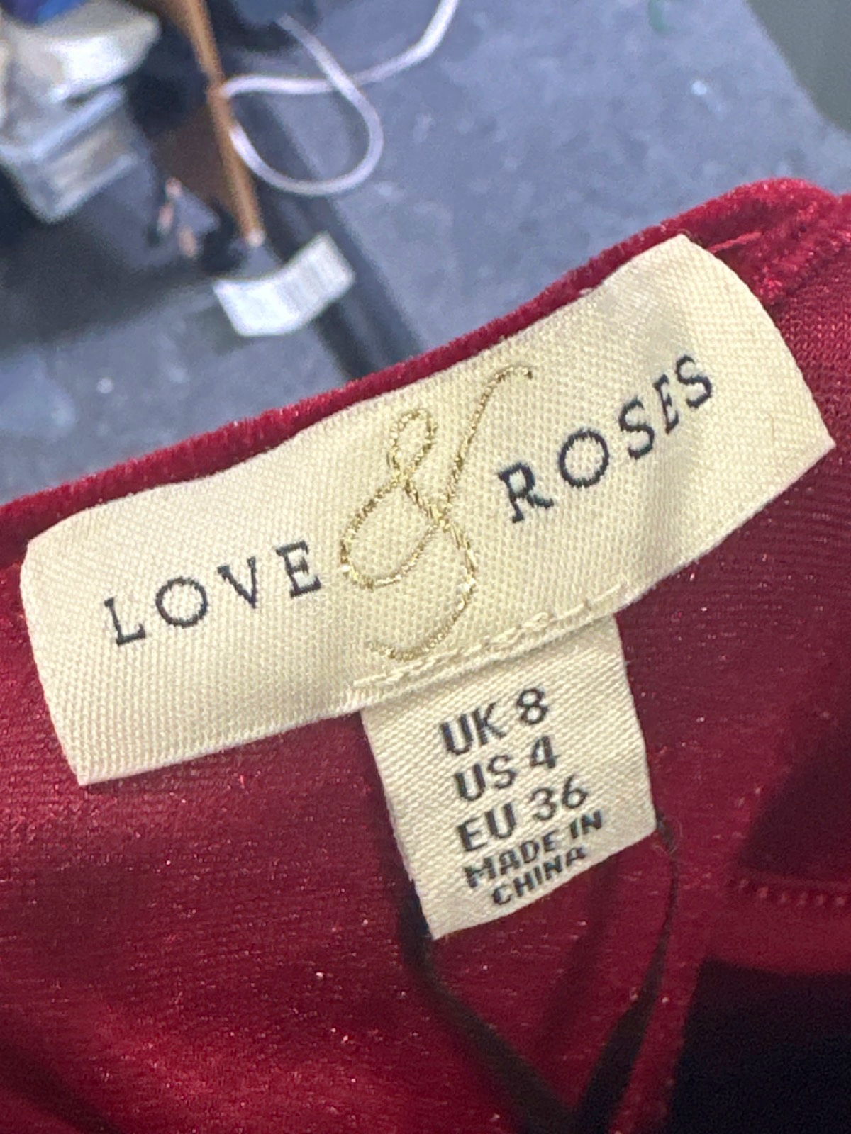 Love & Roses Red Sequin Empire Midi Dress UK 8