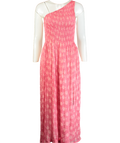 Cloe Cassandro Pink Printed Asymmetric Mesh Dress UK XS