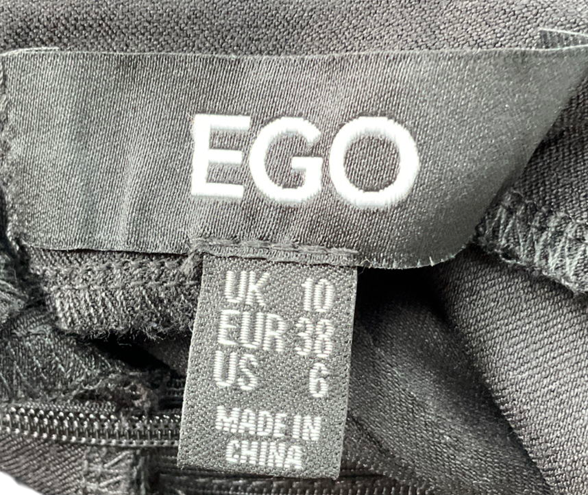 Ego Black Crucifix Detail Top And Trouser Co Ord UK 10