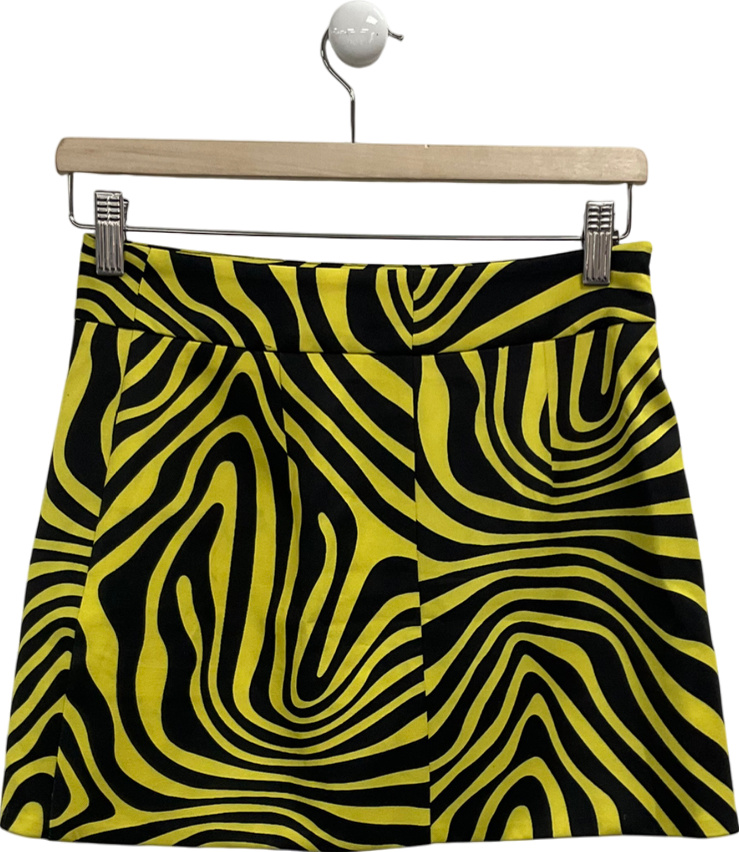 MURCI Yellow Abstract Mini Skirt UK 8