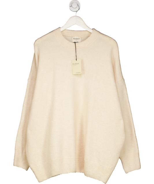 River Island Cream Wool Blend Oversize Knit Sweater UK L