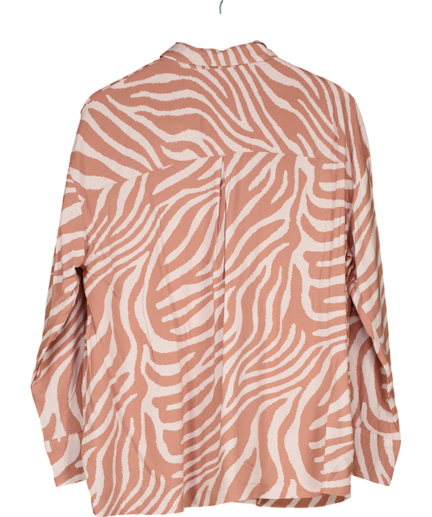 H&M Pink Zebra Print Shirt UK S