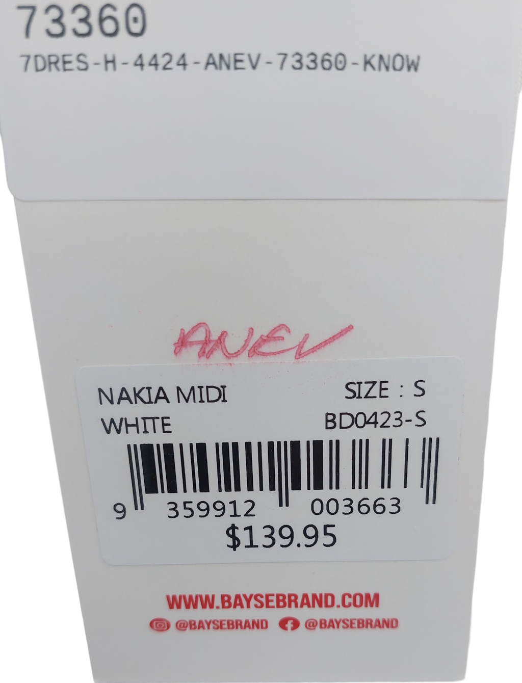 Bayse White Nakia Midi Dress UK S