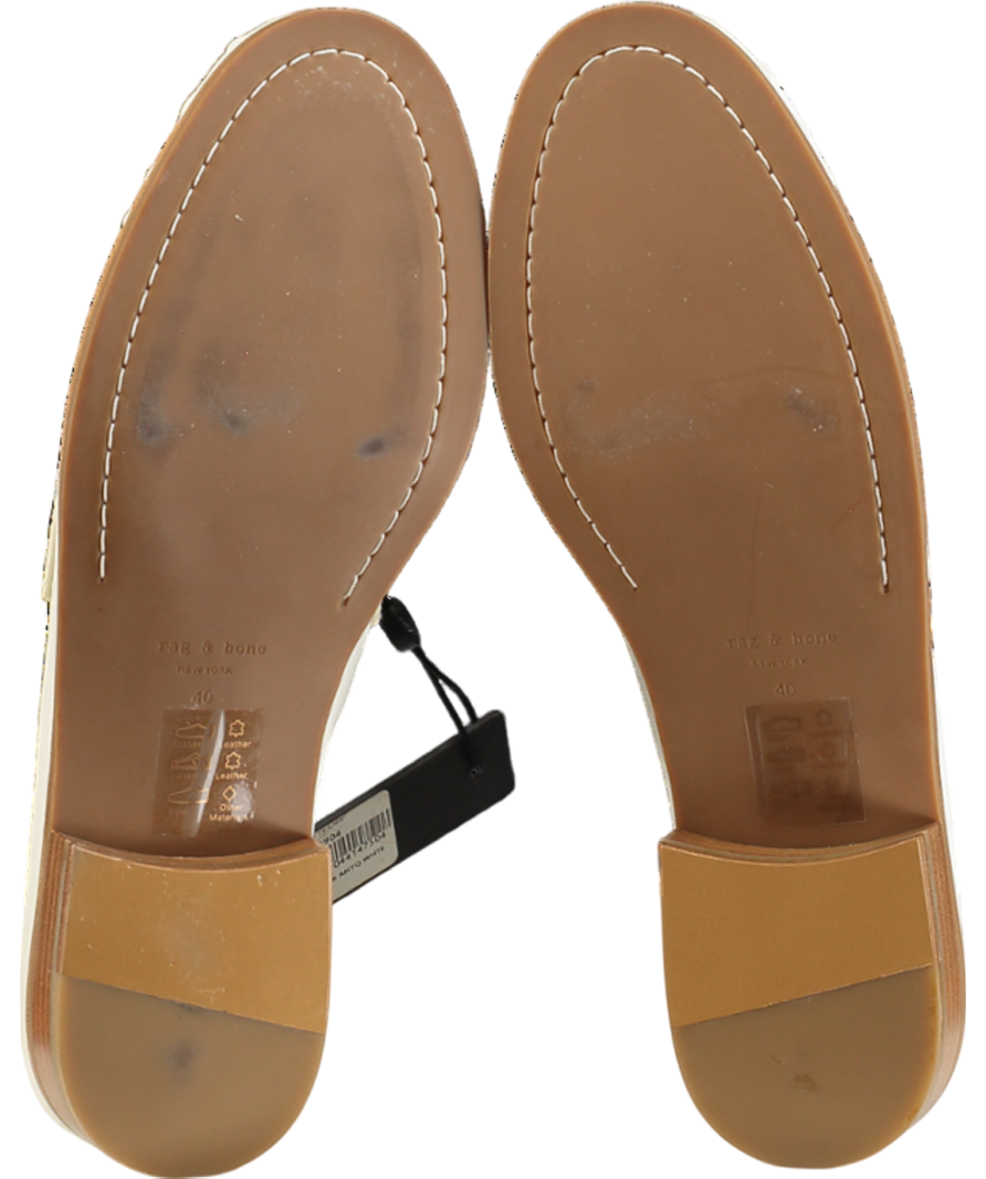 Rag & Bone White Sid Leather Loafers UK 7 EU 40 👠