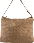 M&S Nude Faux Leather Woven Shoulder Bag
