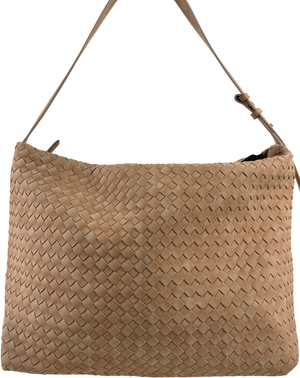 M&S Nude Faux Leather Woven Shoulder Bag