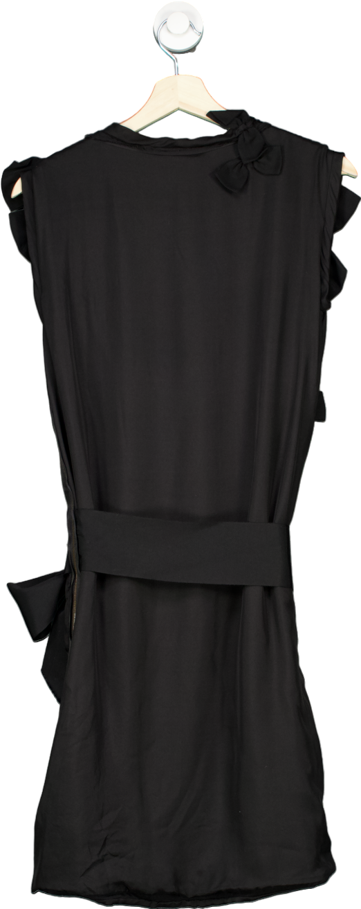 Lanvin Black Silk dress with 3d bow details UK S