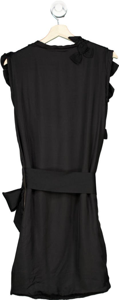 Lanvin Black Silk dress with 3d bow details UK S