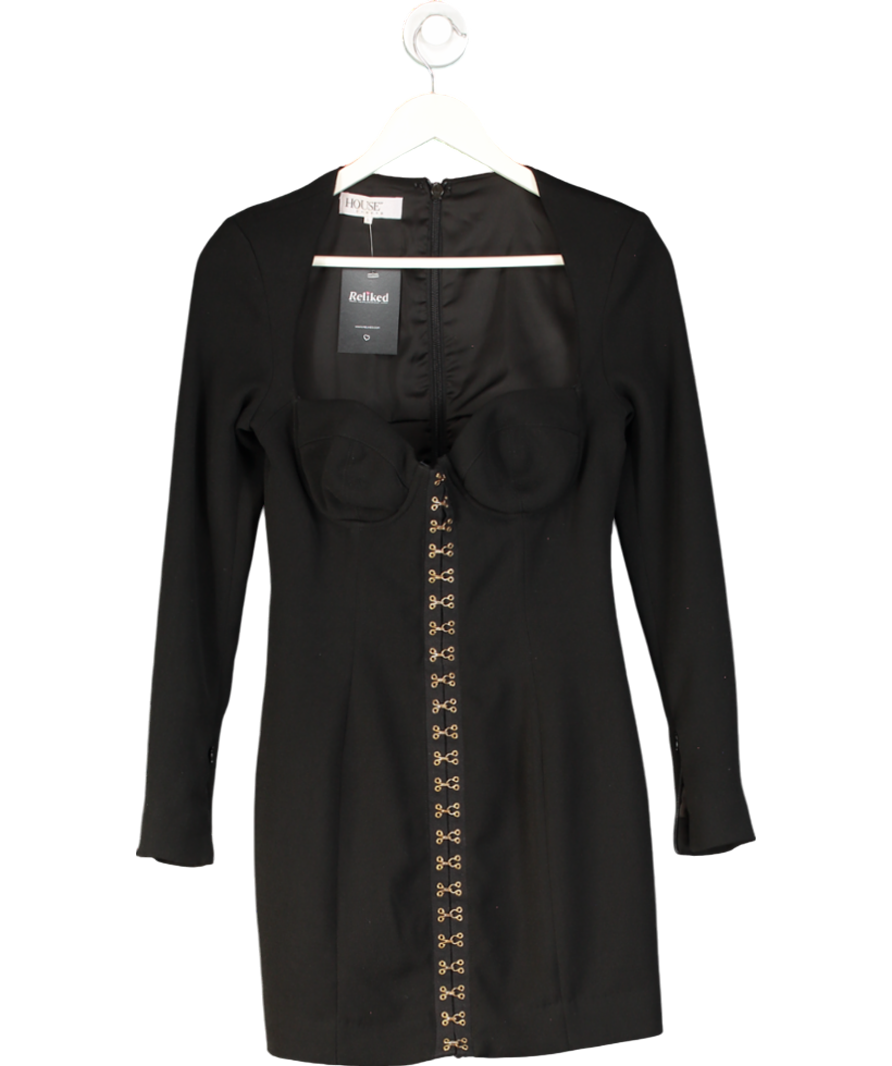 House of CB Black Long Sleeve Corset 'lara' Dress UK S