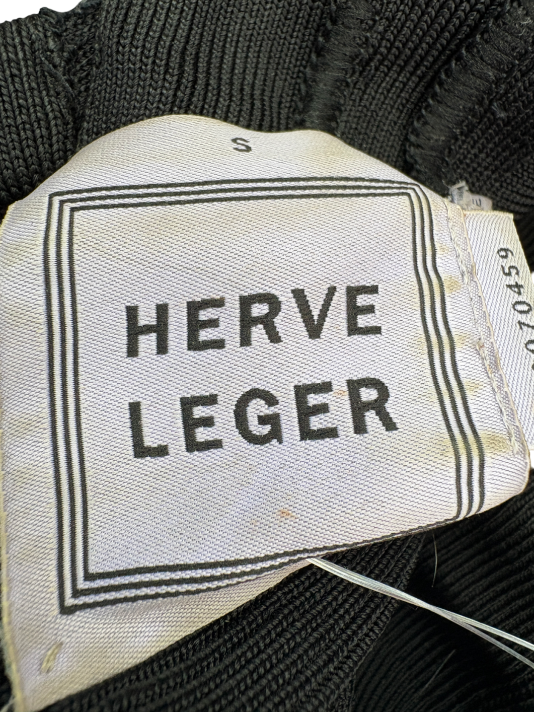 Herve Leger Black Lace Up Bandage Mini Dress UK S