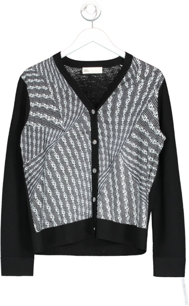 Tory Burch Black Silk Front Cardigan UK M