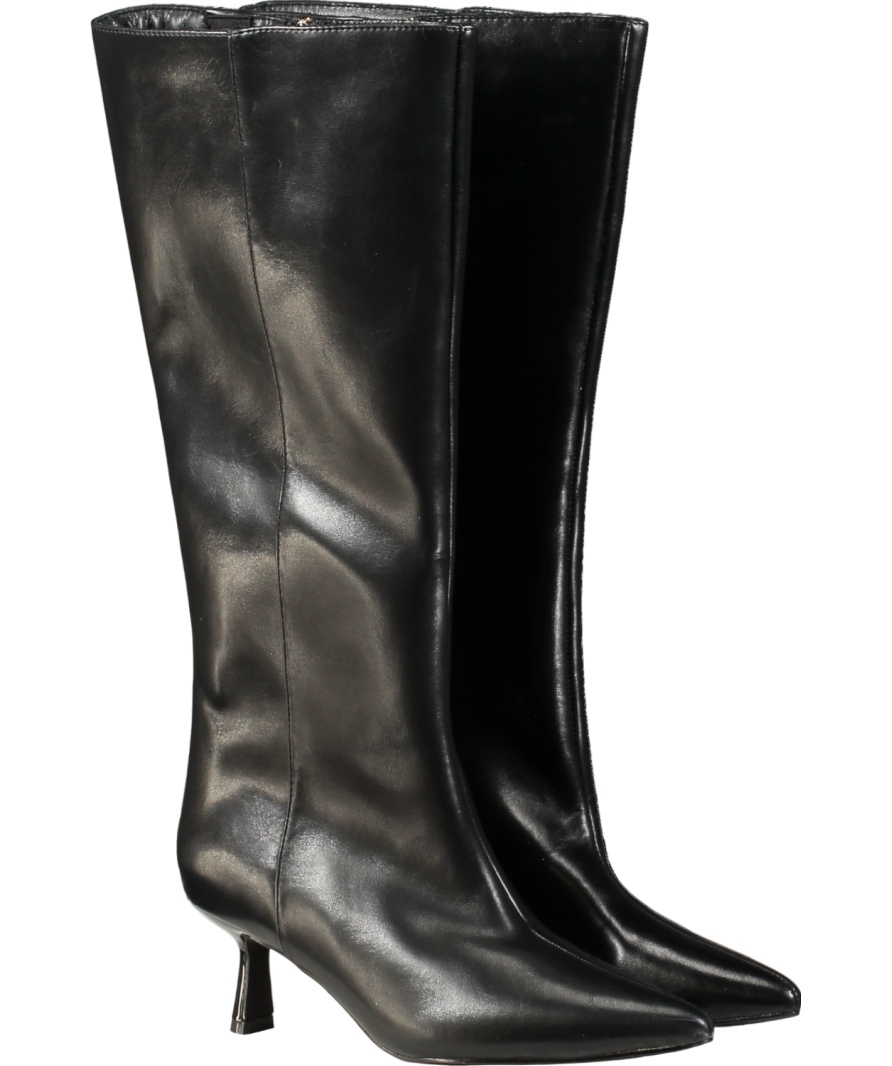 New Look Black Vegan Leather Heeled Boots UK 5 EU 38 👠