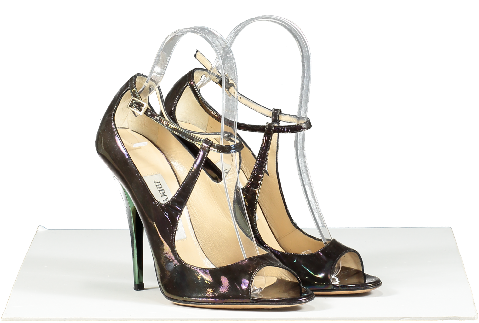 Jimmy Choo Purple / Green Holographic Heeled Sandals UK 3.5 EU 36.5 👠