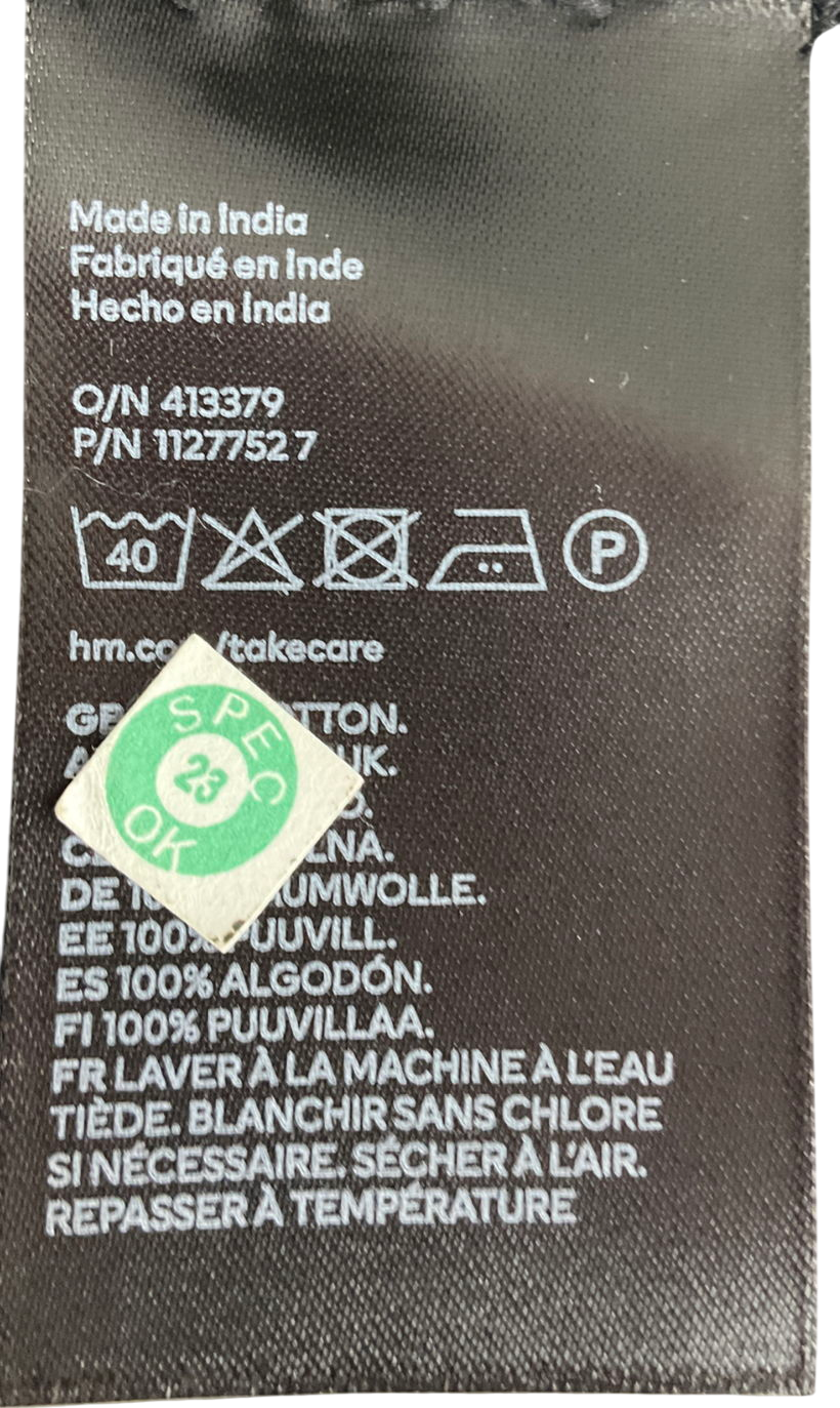 H&M Black Double-weave Tunic Dress UK XS