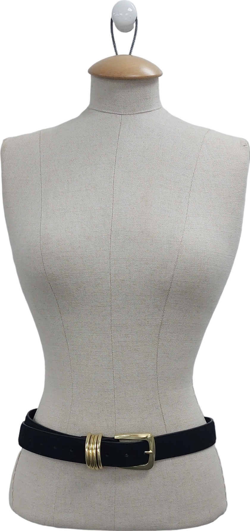 River Island Black Leather Buckle Belt UK S