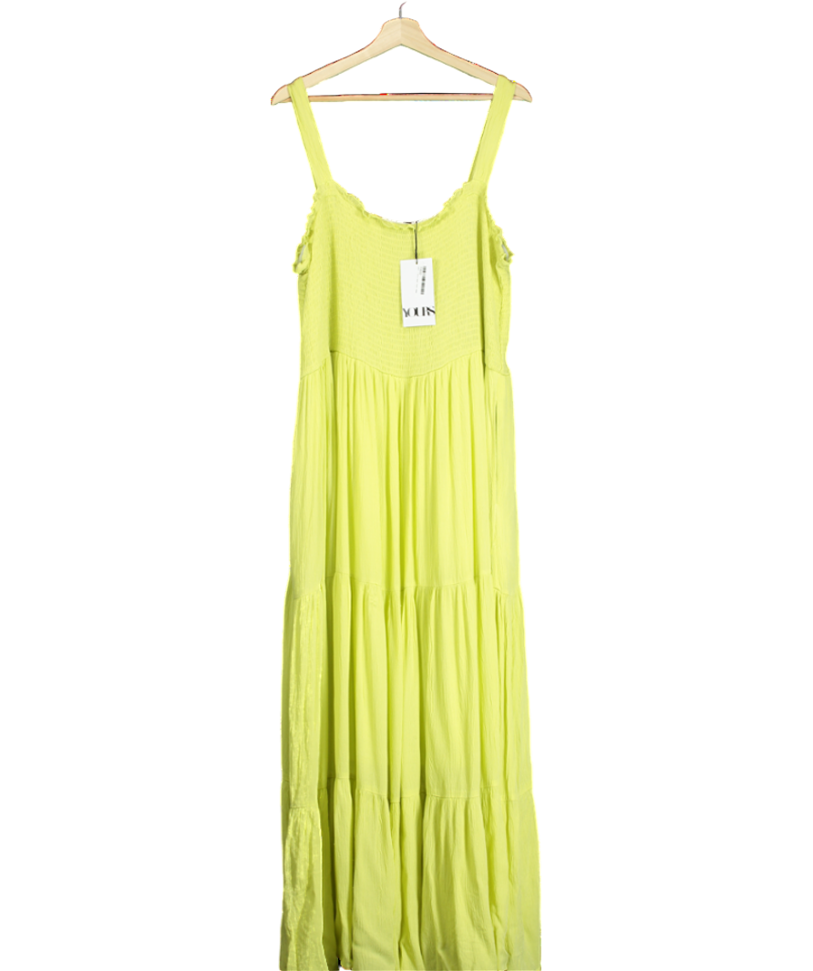 Yours Green Frill Detail Sleeveless Maxi Dress UK 24