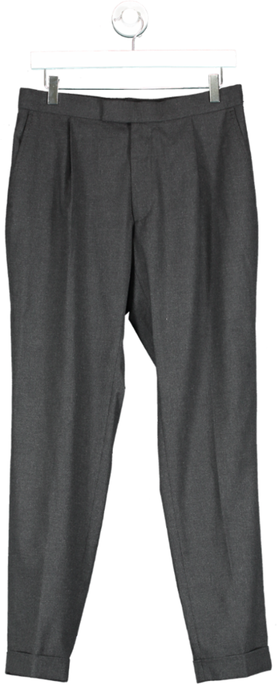 M&S Grey Textured 360 Flex Trousers W32