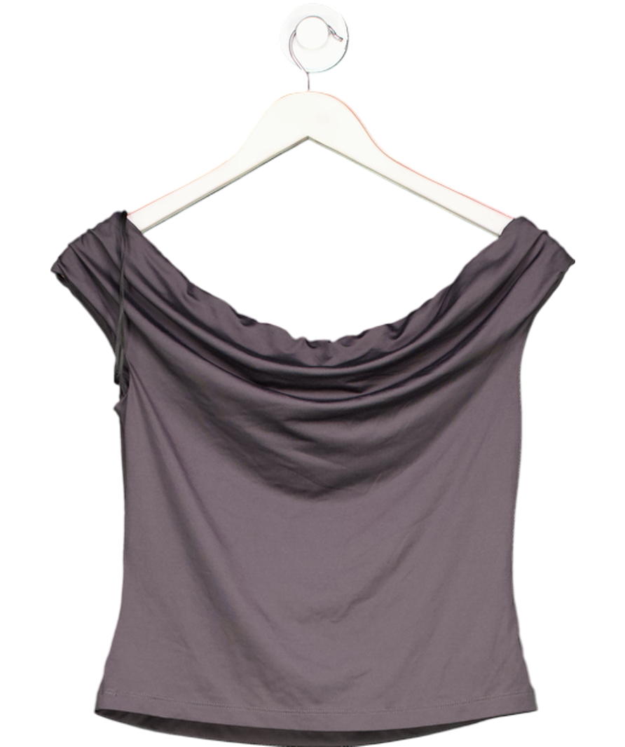 H&M Grey Slinky Off The Shoulder Top UK M