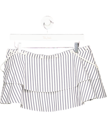 Prose & Poetry White Blue Striped Skirt UK S