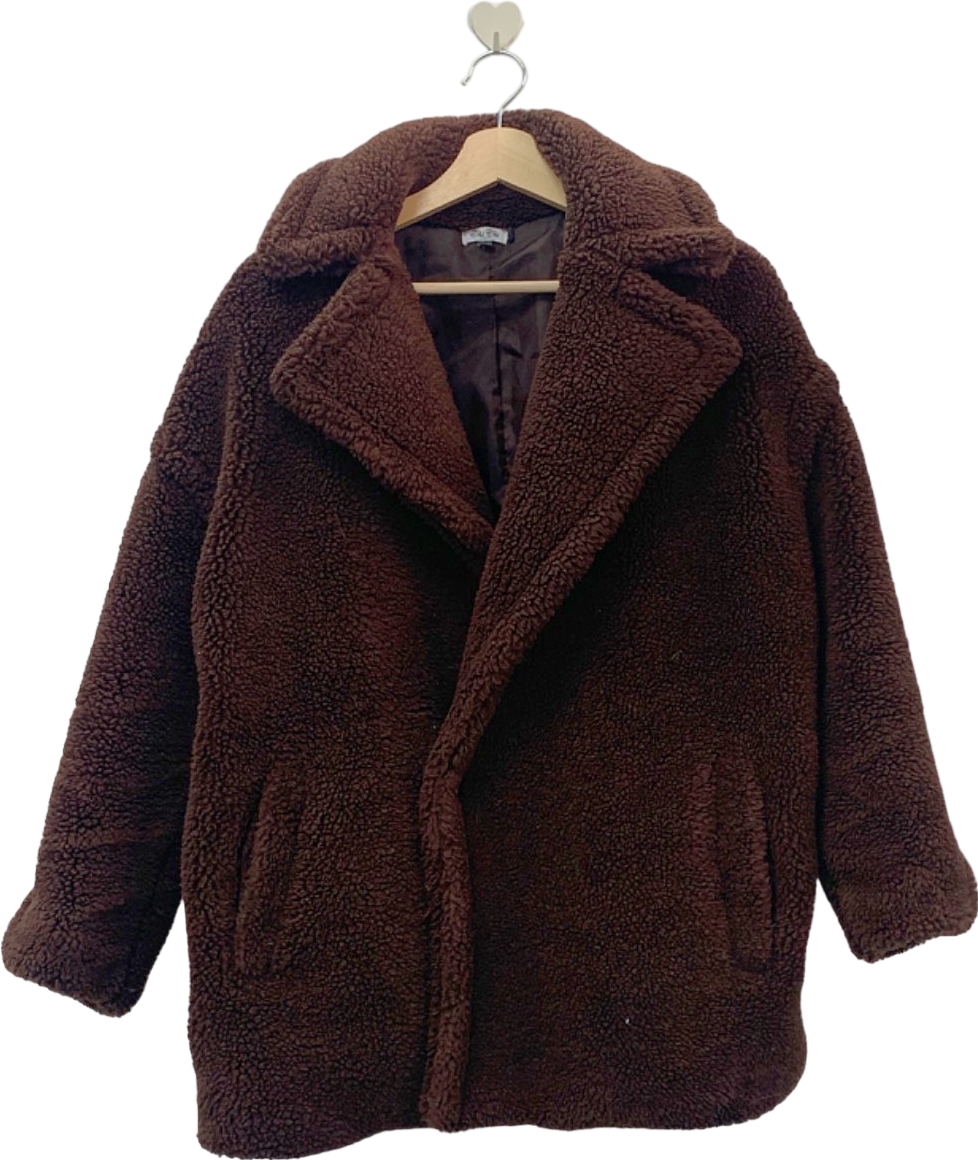 Chi Chi London Brown Teddy Coat UK 8