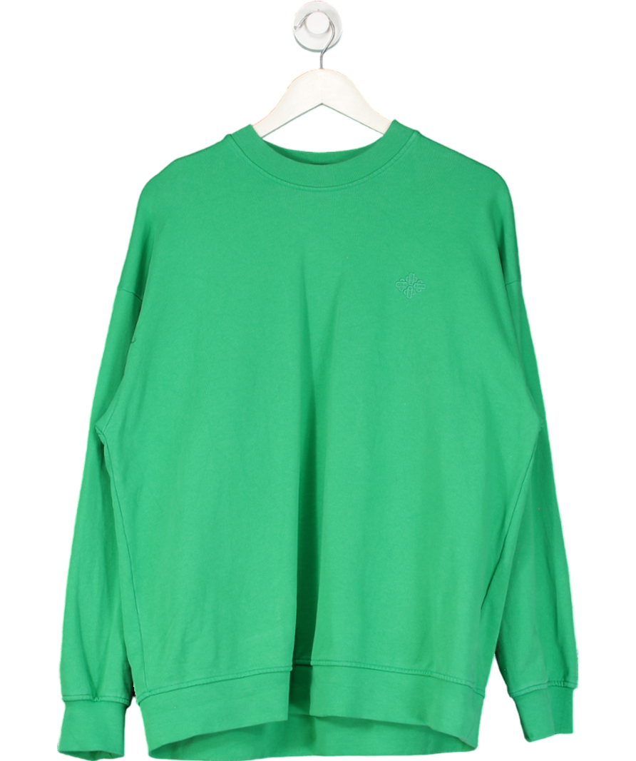 The Couture Club Green Cotton Logo Sweater UK 10
