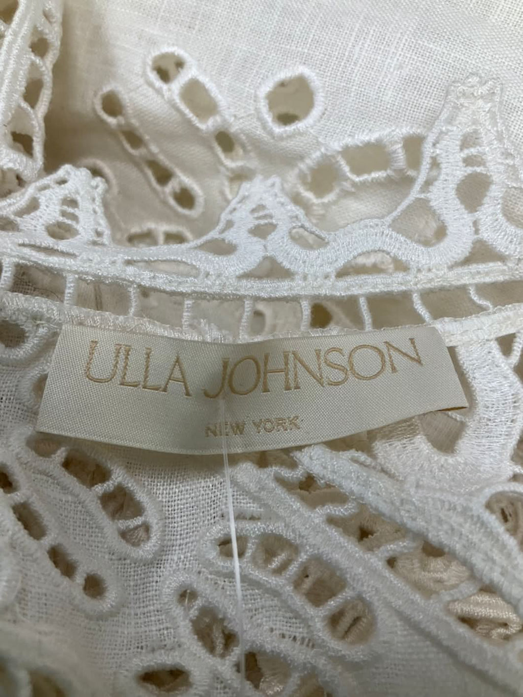 Ulla Johnson Cream Sleeveless Lace And Linen Maxi Dress UK 10