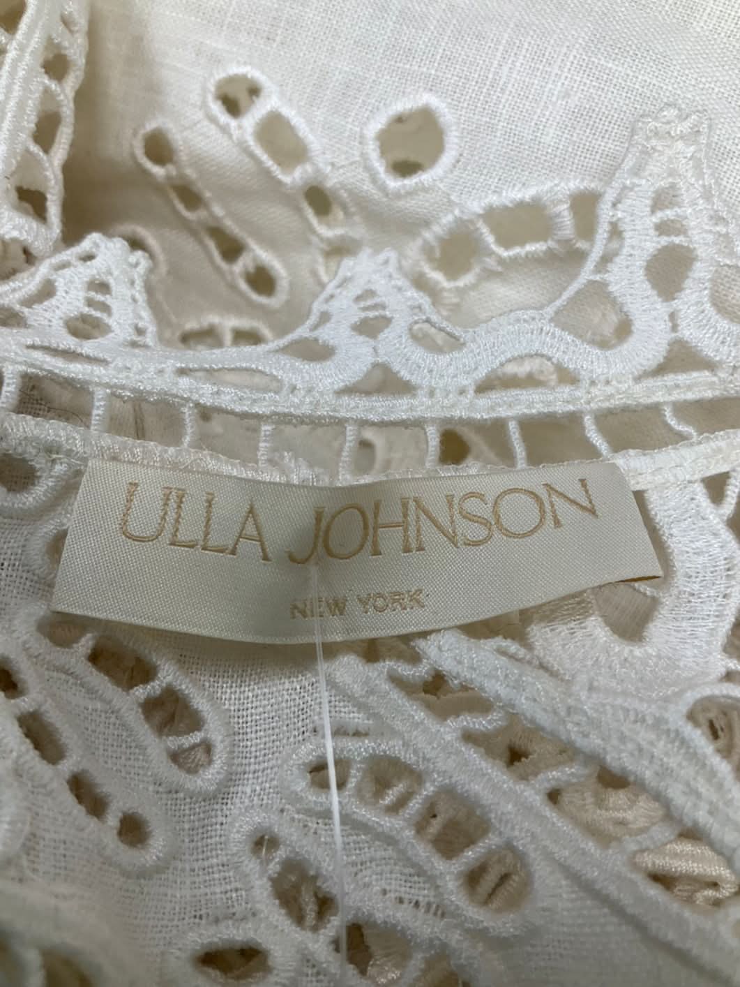 Ulla Johnson Cream Sleeveless Lace And Linen Maxi Dress UK 10