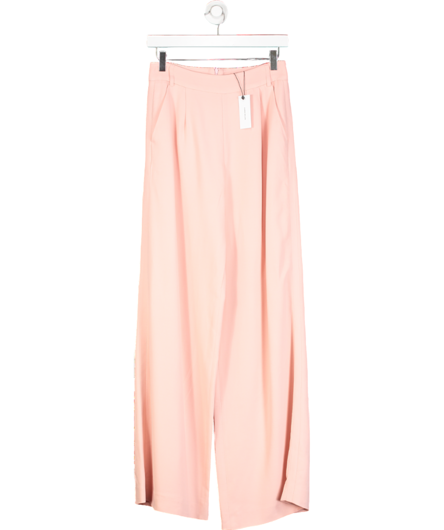 Karen Millen Pink Compact Stretch Viscose Wide Leg Tailored Trouser UK 8