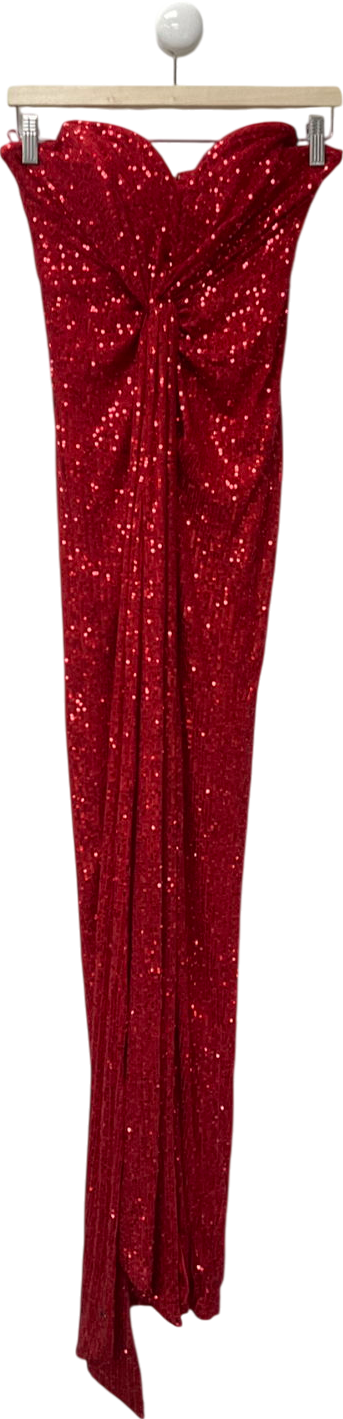 Fashion Nova Red Celeste Sequin Maxi Dress UK S