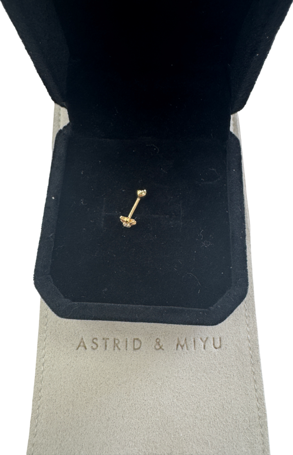 Astrid & Miyu Yellow 18k Gold Plated Silver Celestial Star Piercing Stud With Crystal